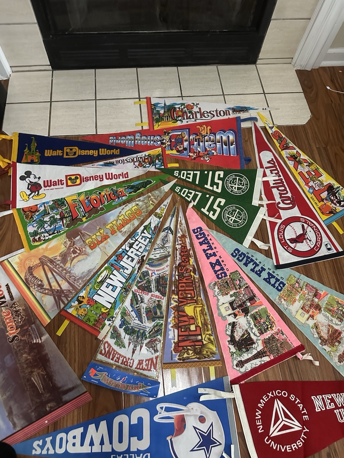 Vintage Lot Of 21 Pennants. Used.