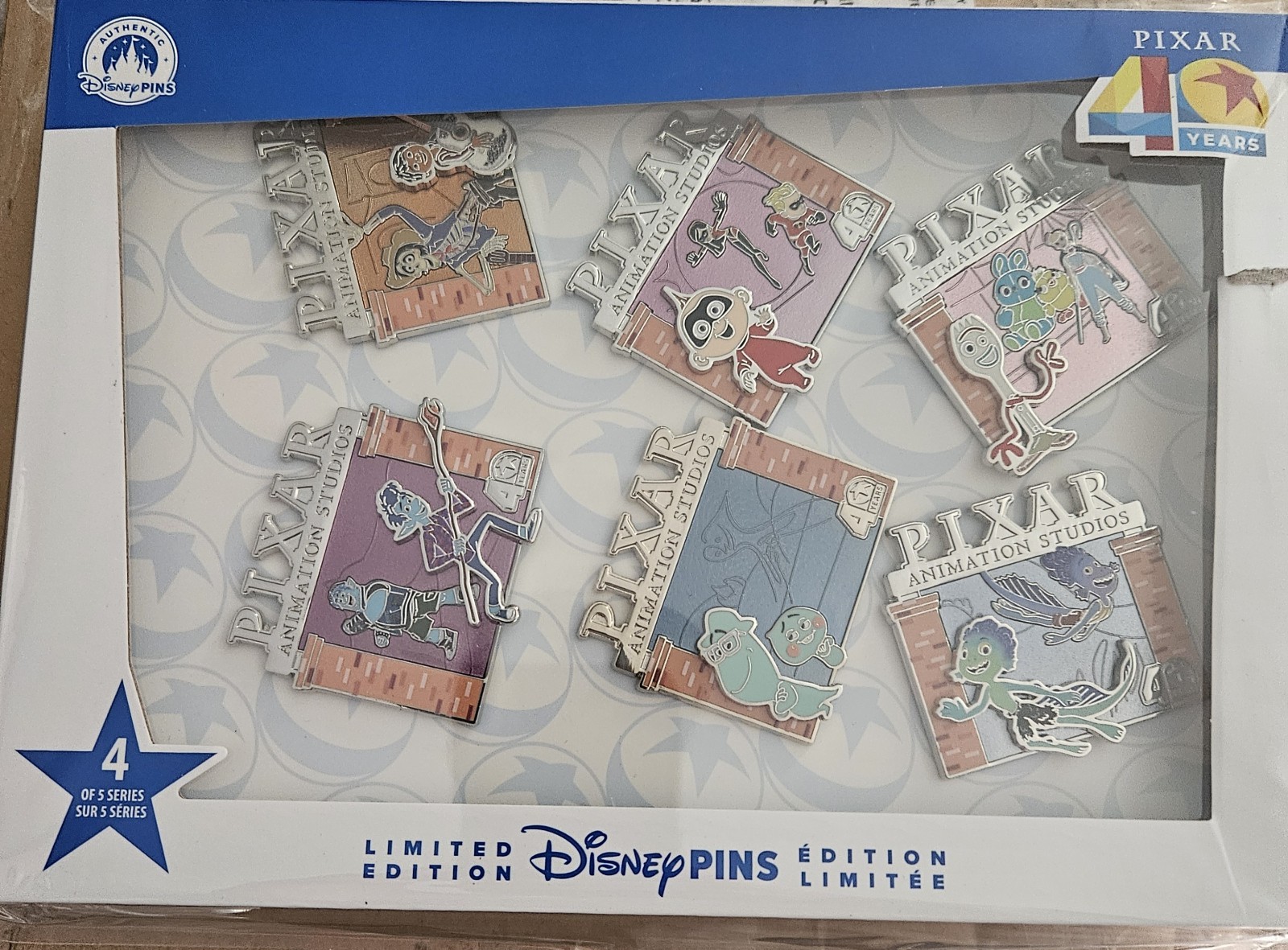 Pixar Animation Studios 40 Years Pin Set 4 – Limited Edition IN HAND FAST SHIP