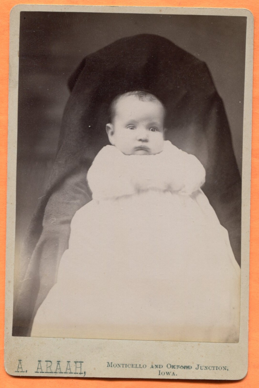 Monticello & Oxford Junction IA Portrait of a Baby, by Araah, circa 1880s