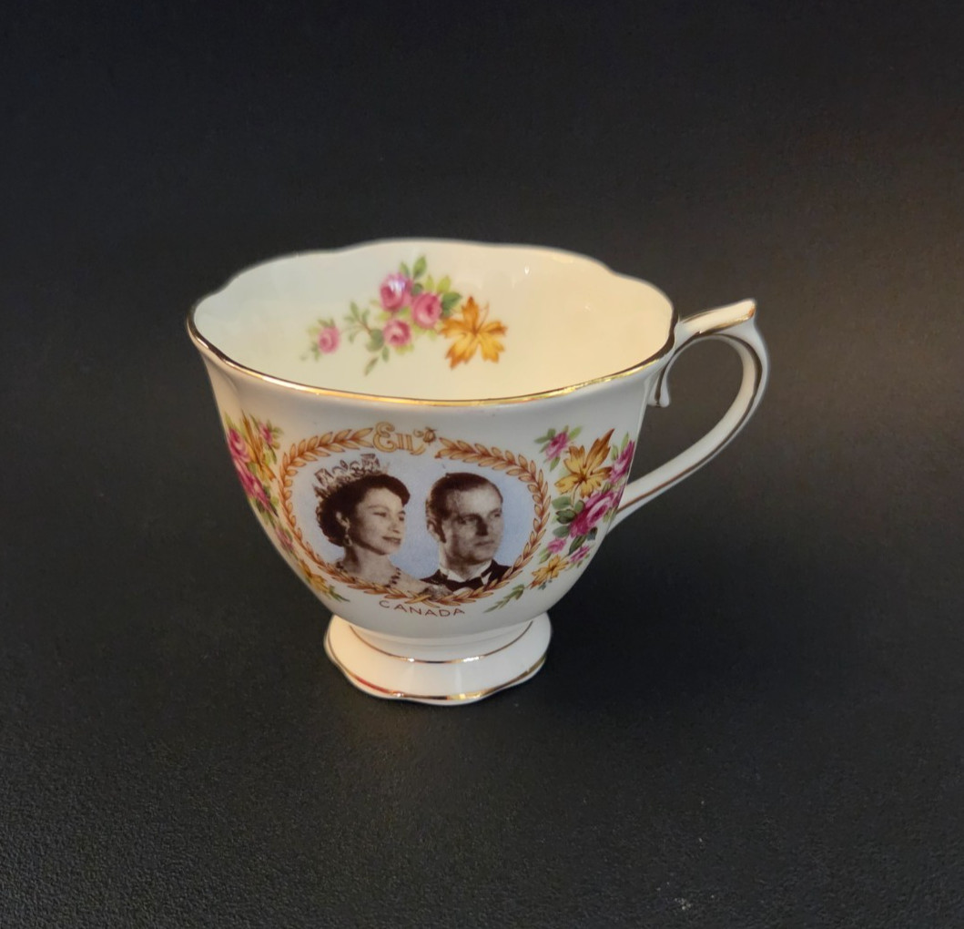 Royal Visit Tea Cup Queen Elizabeth Prince Philip Canada 1959 Royal Albert