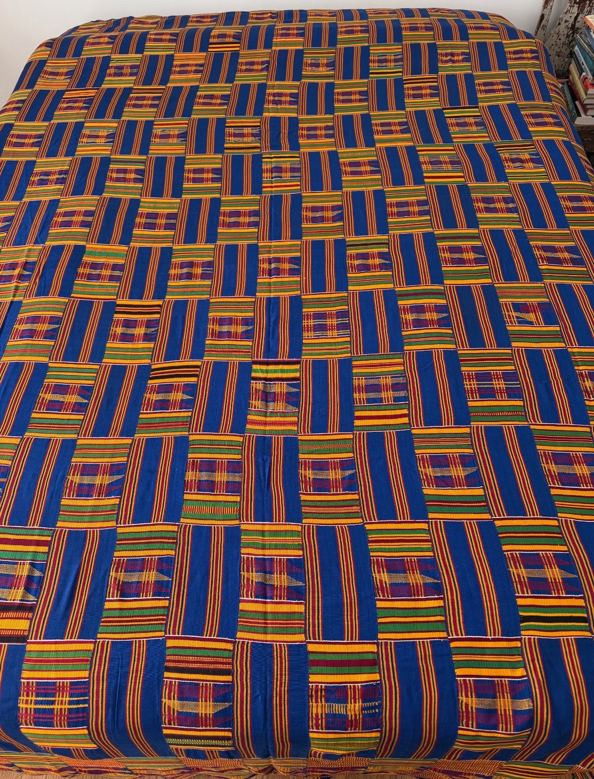 Vintage African (Ghana) Kente Cloth; Large 128\