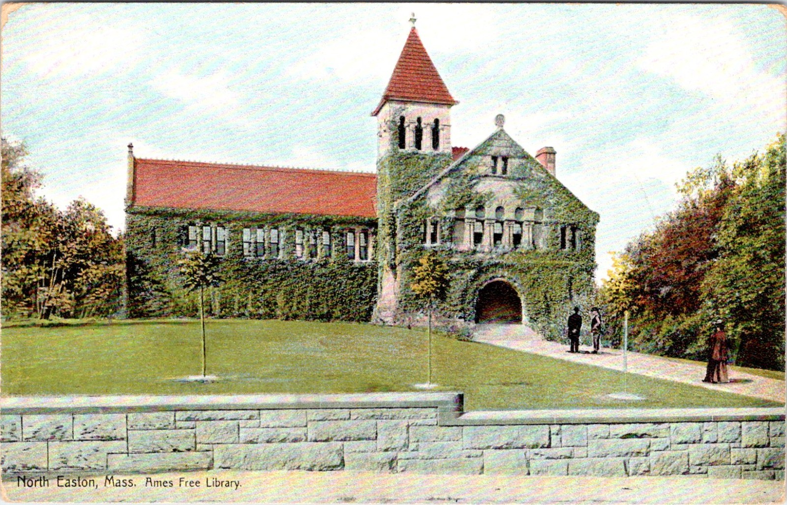 North Easton MA Massachusetts AMES FREE LIBRARY Bristol County ca1910\'s Postcard