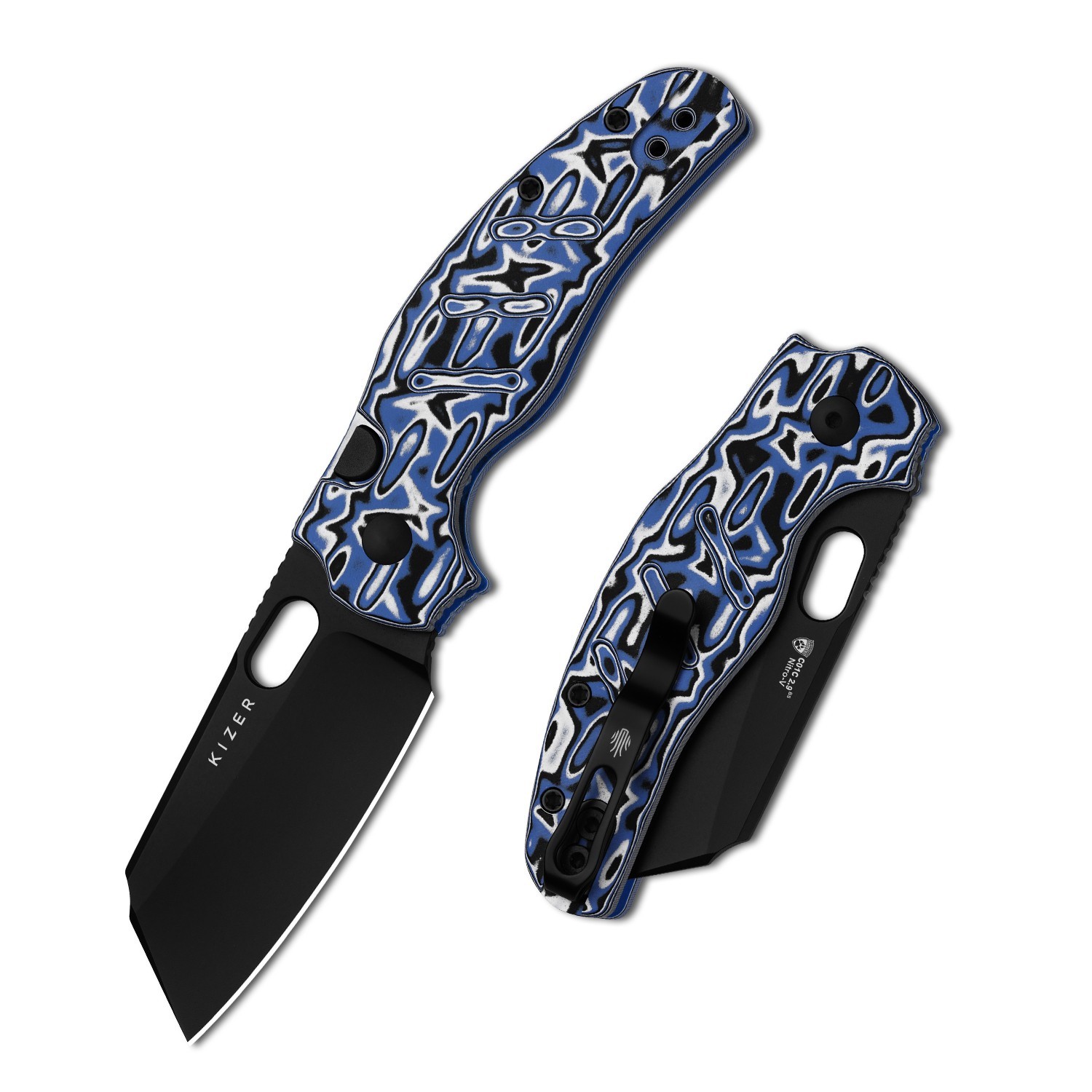 Kizer C01C 2.9 BS Folding Pocket Knife Nitro-V Blade Micarta Handle V3488.29BSA1