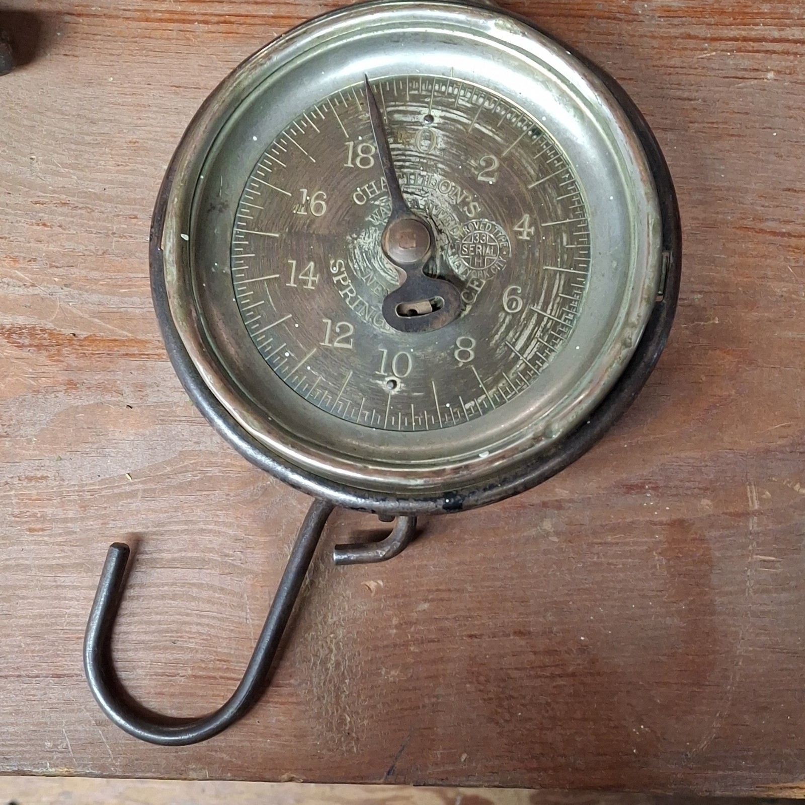 Chatillon Improved 1883 Serial Spring Balance Hanging Hook Dial Scale “J C & S”