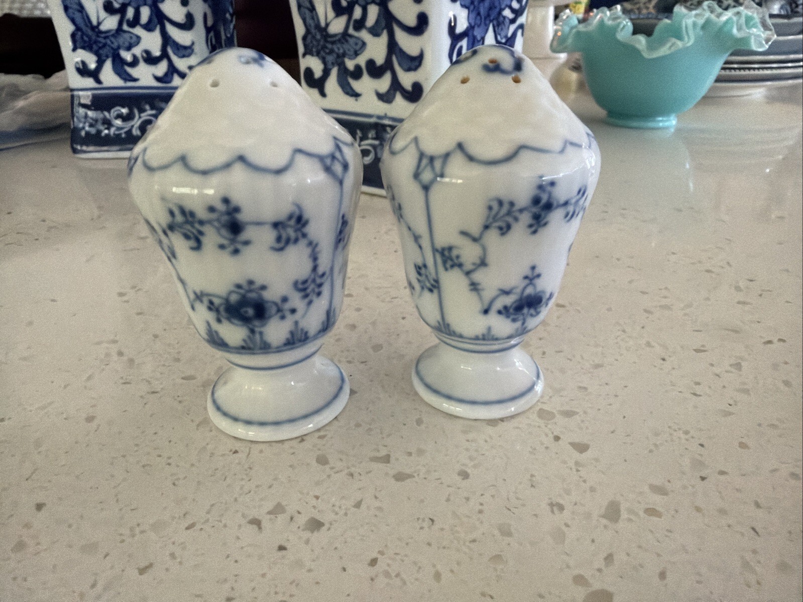 Royal Copenhagen Blue Fluted Plain Salt & Pepper Shakers #531 #541 Denmark Royal Copenhagen Blue Fluted Plain Salt & Pepper Shakers #531 #541 Denmark