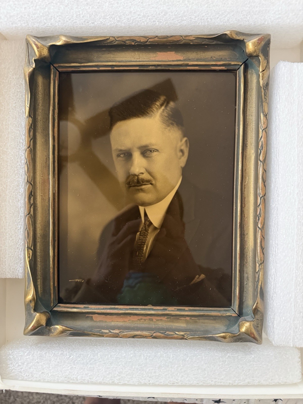 Genuine Edward S Curtis Gold tone Male Portrait Genuine Edward S Curtis Gold tone Male Portrait
