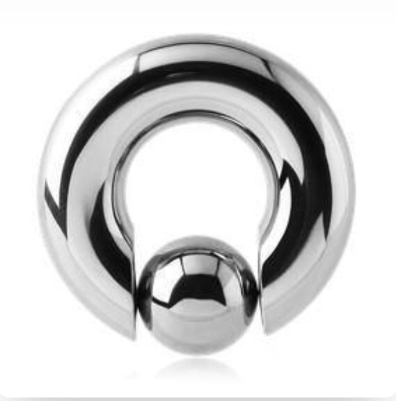 One Rare 0g 9/16 Spring Loaded Captive Surgical Steel 316L Prince Albert Weight