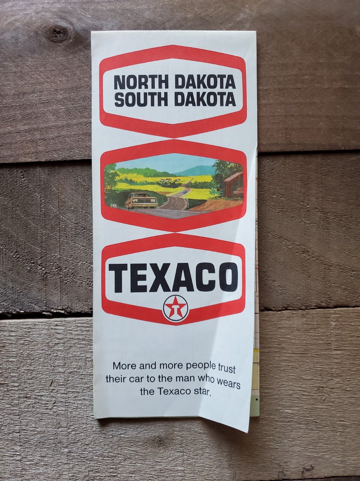 Vintage Texaco North & South Dakota Highway Road Map