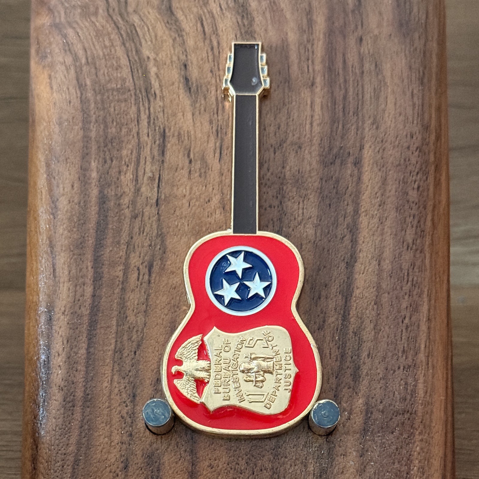 FBI Nashville Field Office Guitar Shaped Challenge Coin  1#43