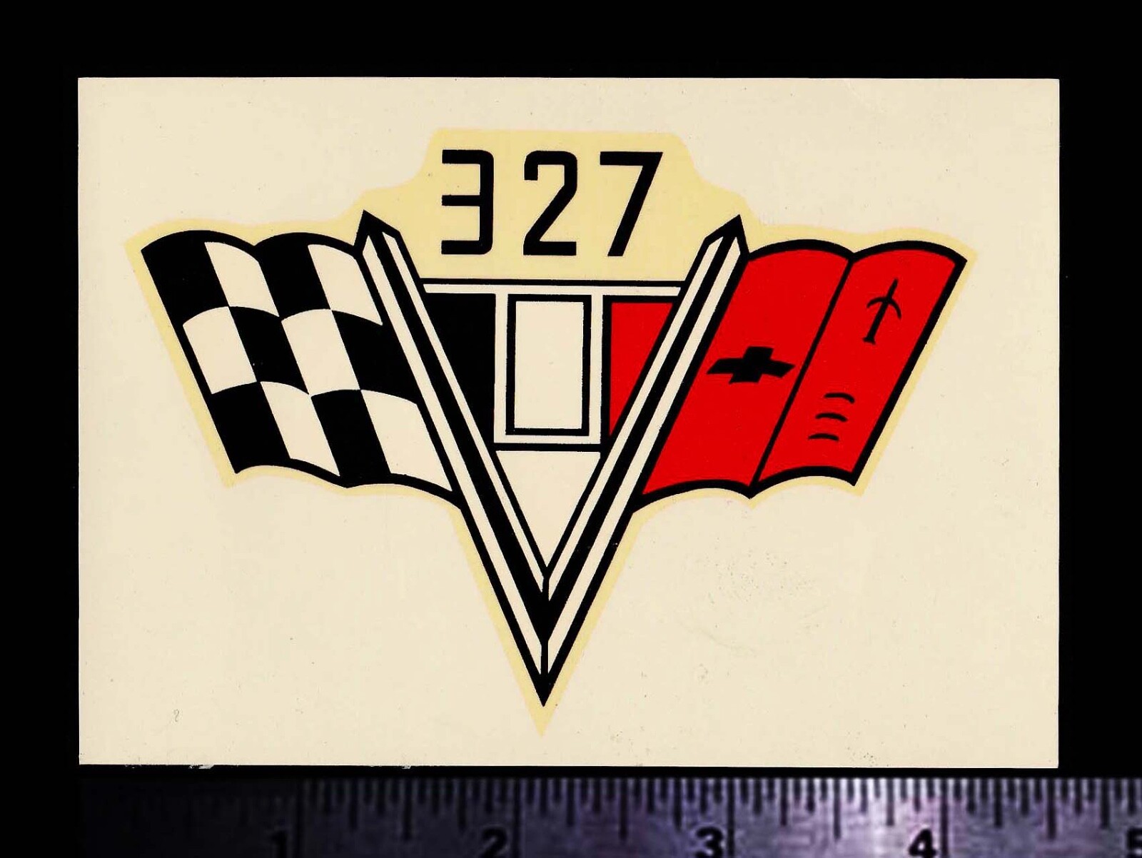 CHEVY 327 V8 - Original Vintage 1960\'s Racing Water Slide Decal Corvette Camaro