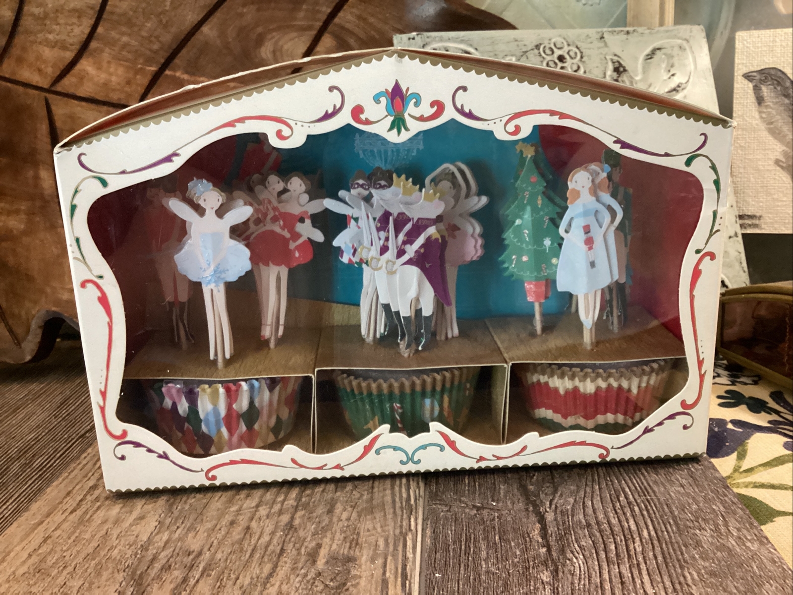 Meri Meri Christmas NUTCRACKER SUITE BALLET Cupcake Kit - 36 Holders, 36 Toppers