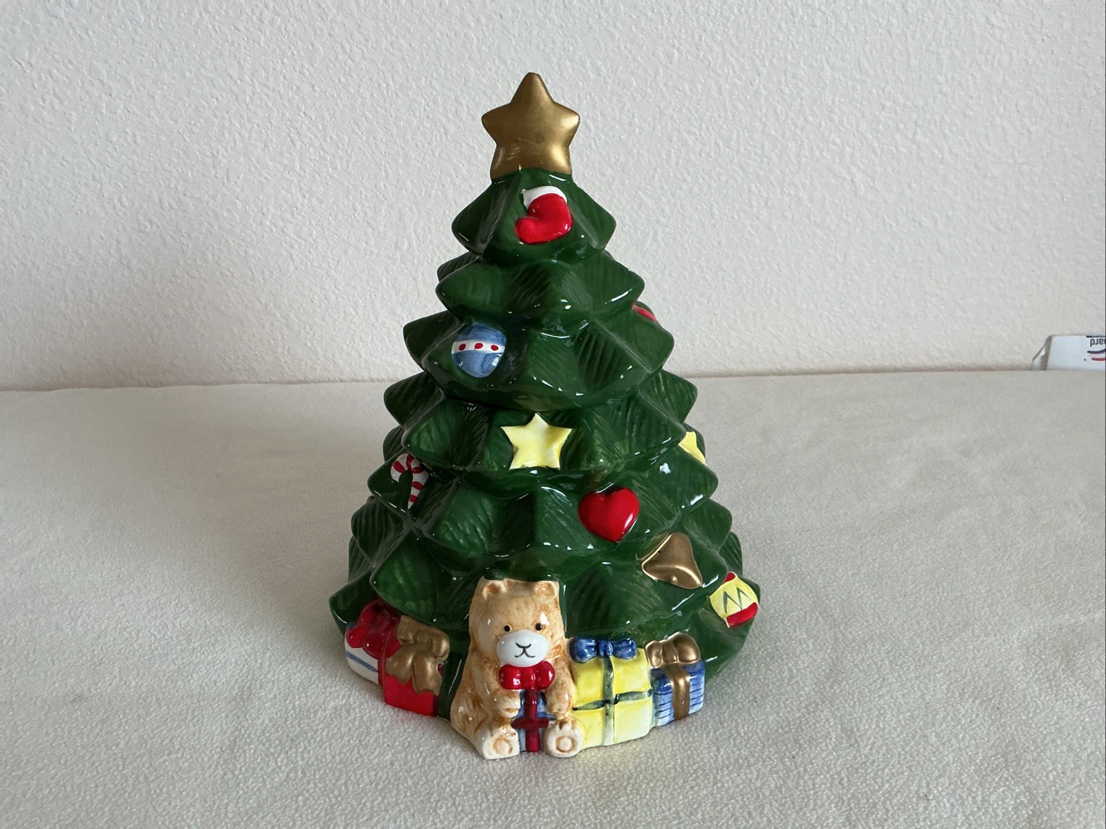 Vintage 70\'s Alps International Ceramic Christmas Tree Cookie Jar