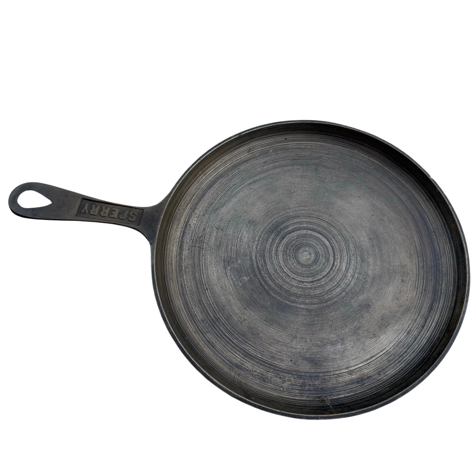Antique VTG RARE Sperry Cast Iron Round Cake Griddle Skillet Pan 9.75” Antique VTG RARE Sperry Cast Iron Round Cake Griddle Skillet Pan 9.75”