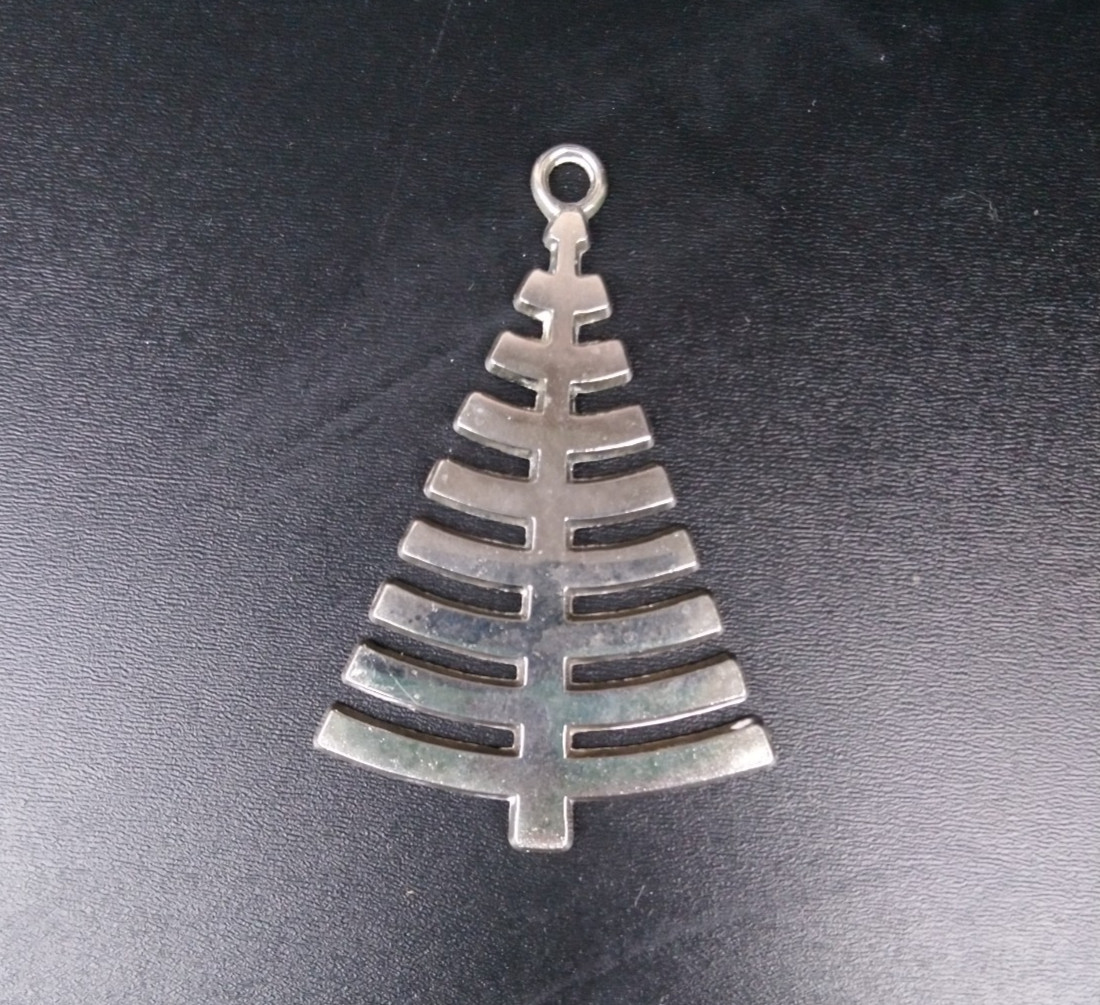VTG FB Rogers Silverplate Christmas Ornament Silverplated Tree Italy 3\
