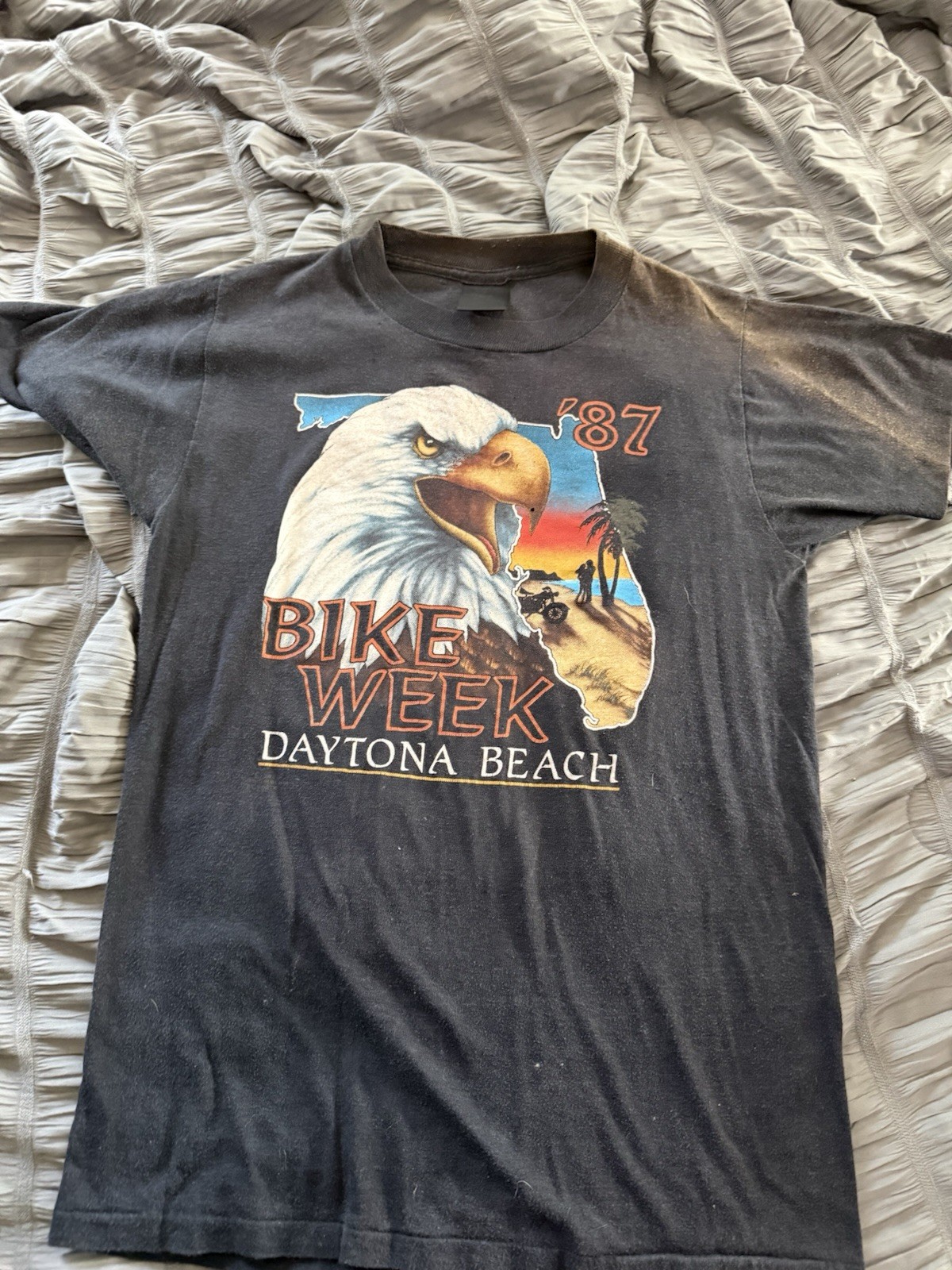 Vintage 1987 Harley Davidson 3-D  Daytona Bike Week Tshirt