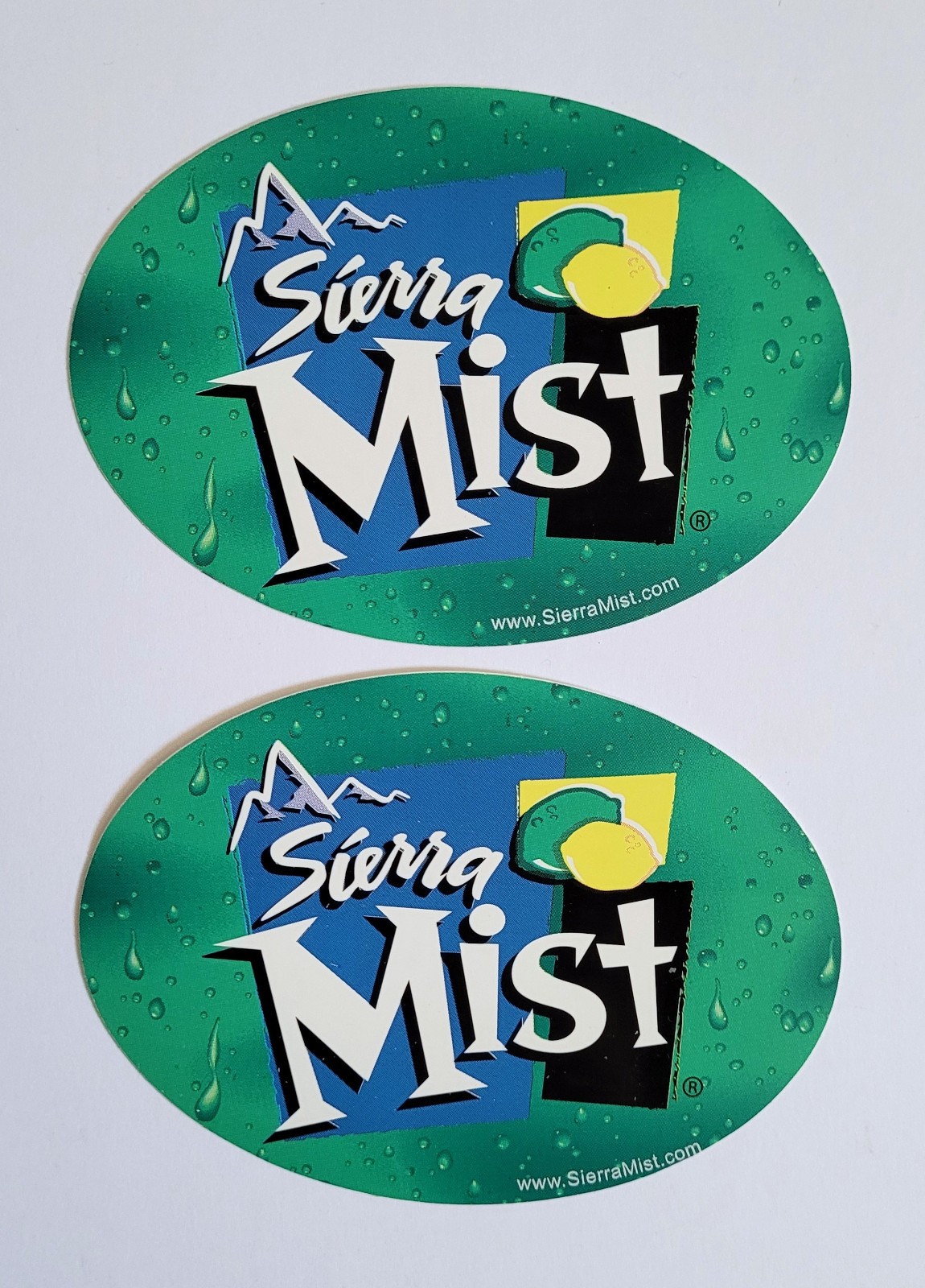 Lot of 2 Sierra Mist Soda Sticker Decals Vintage 2000s Pepsi Logo 5\ Lot of 2 Sierra Mist Soda Sticker Decals Vintage 2000s Pepsi Logo 5\