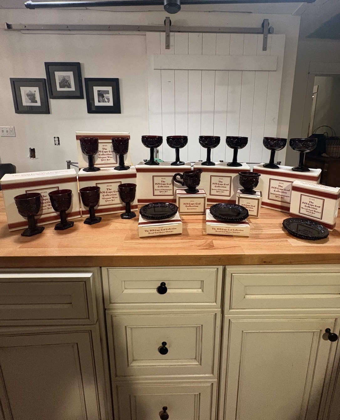 NIB Vintage Avon 1876 Cape Cod Ruby Red Glassware 20 Pc Set 11 Original Boxes NIB Vintage Avon 1876 Cape Cod Ruby Red Glassware 20 Pc Set 11 Original Boxes