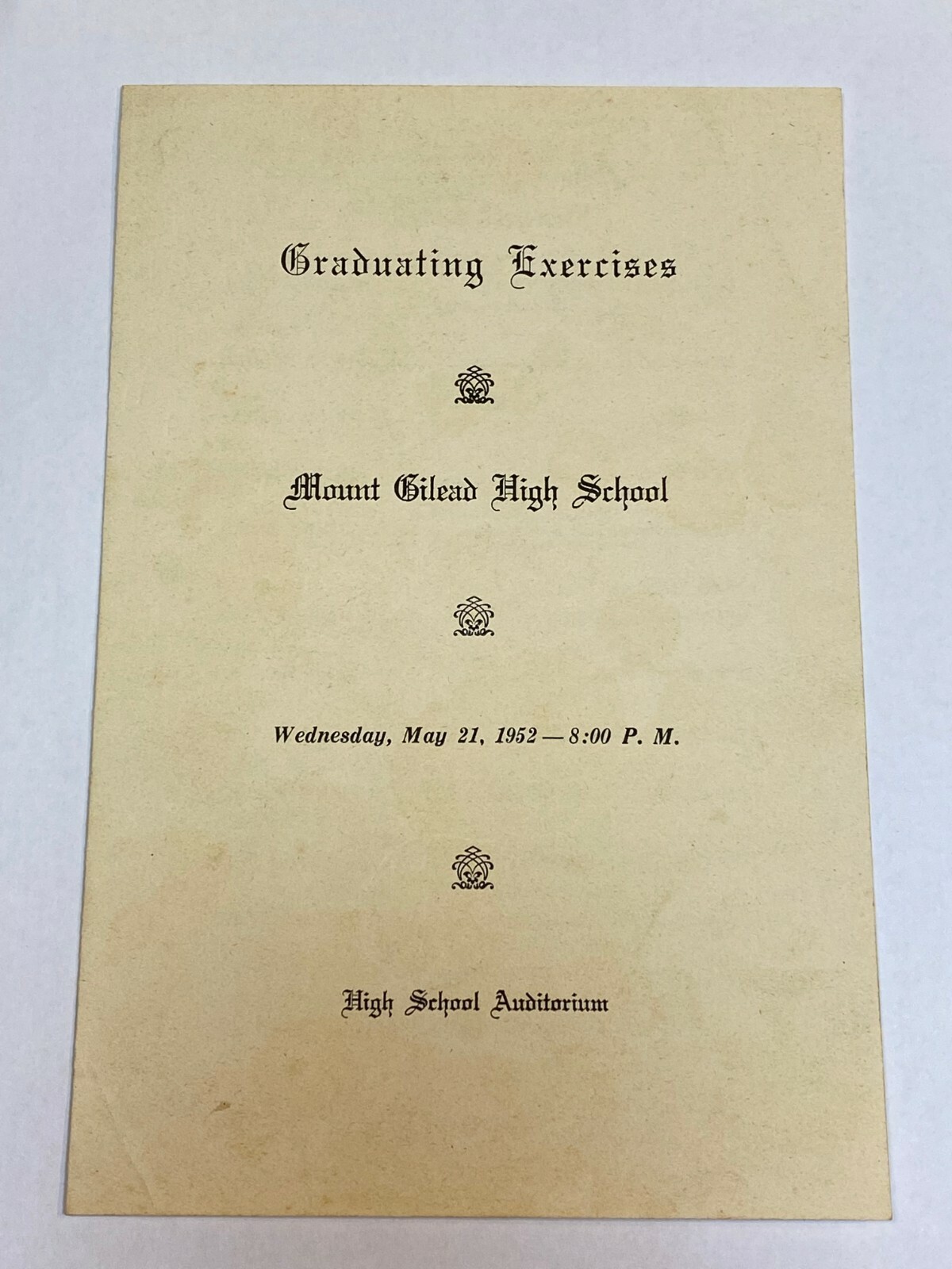 May 1952 Mount Gilead High School Student Graduation Mt Vintage North Carolina 