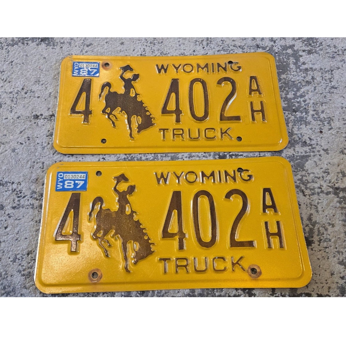 Wyoming 1983 Truck License Plates Set/Pair 
