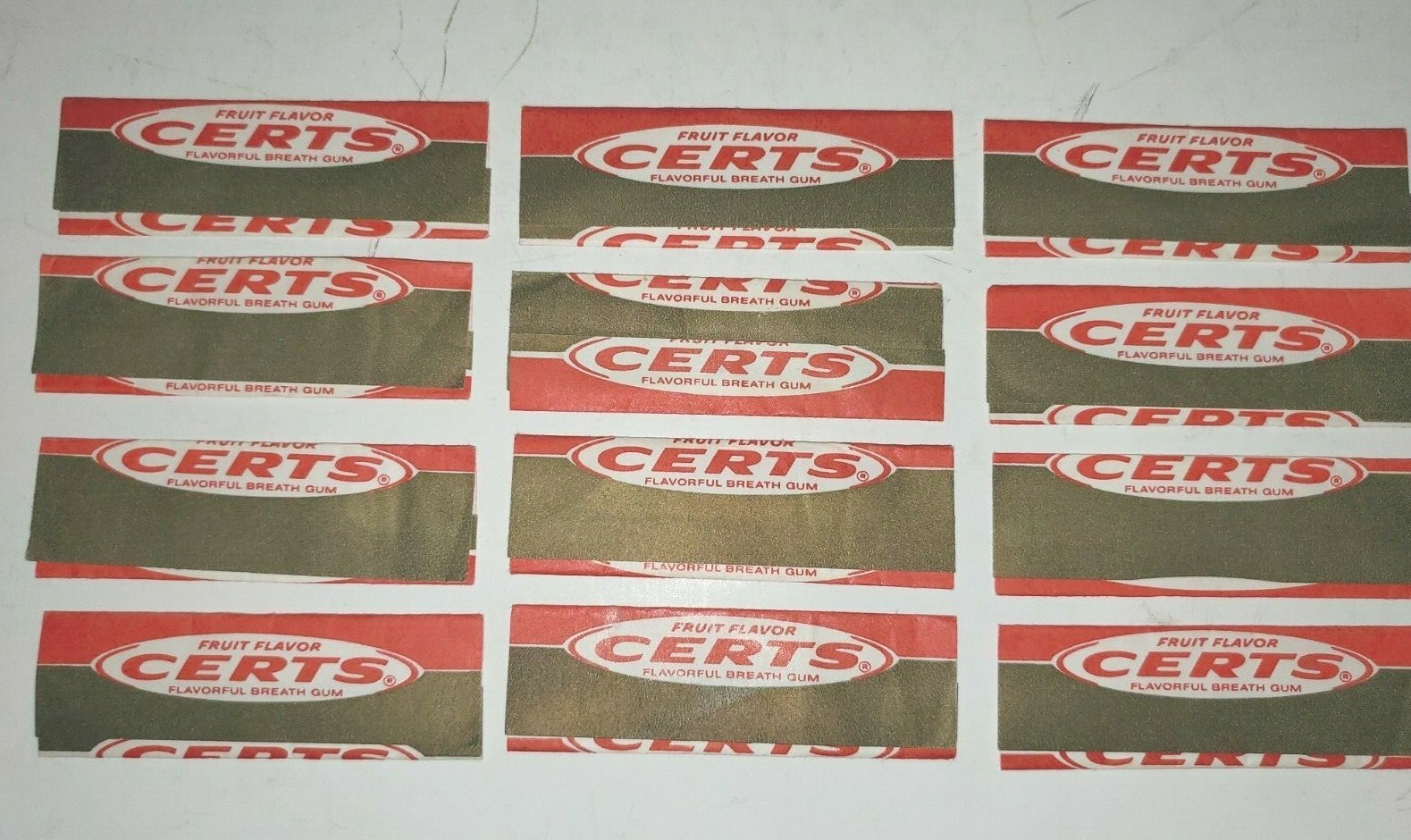 VINTAGE 1970\'S CERTS FLAVORFUL BREATH CHEWING GUM STICK PAPER WRAPPER LOT/10 VINTAGE 1970\'S CERTS FLAVORFUL BREATH CHEWING GUM STICK PAPER WRAPPER LOT/10