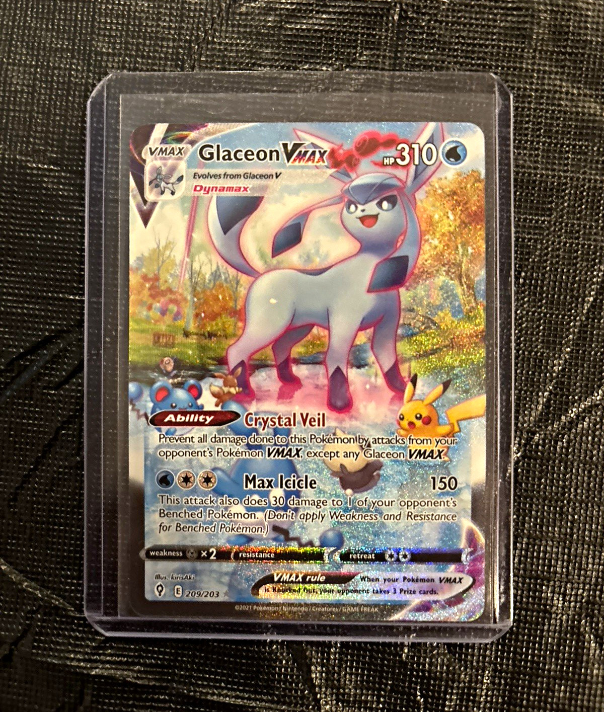 Pokémon Glaceon VMAX Alt Art 209/203 + Hits Lot | Factory Print Defect