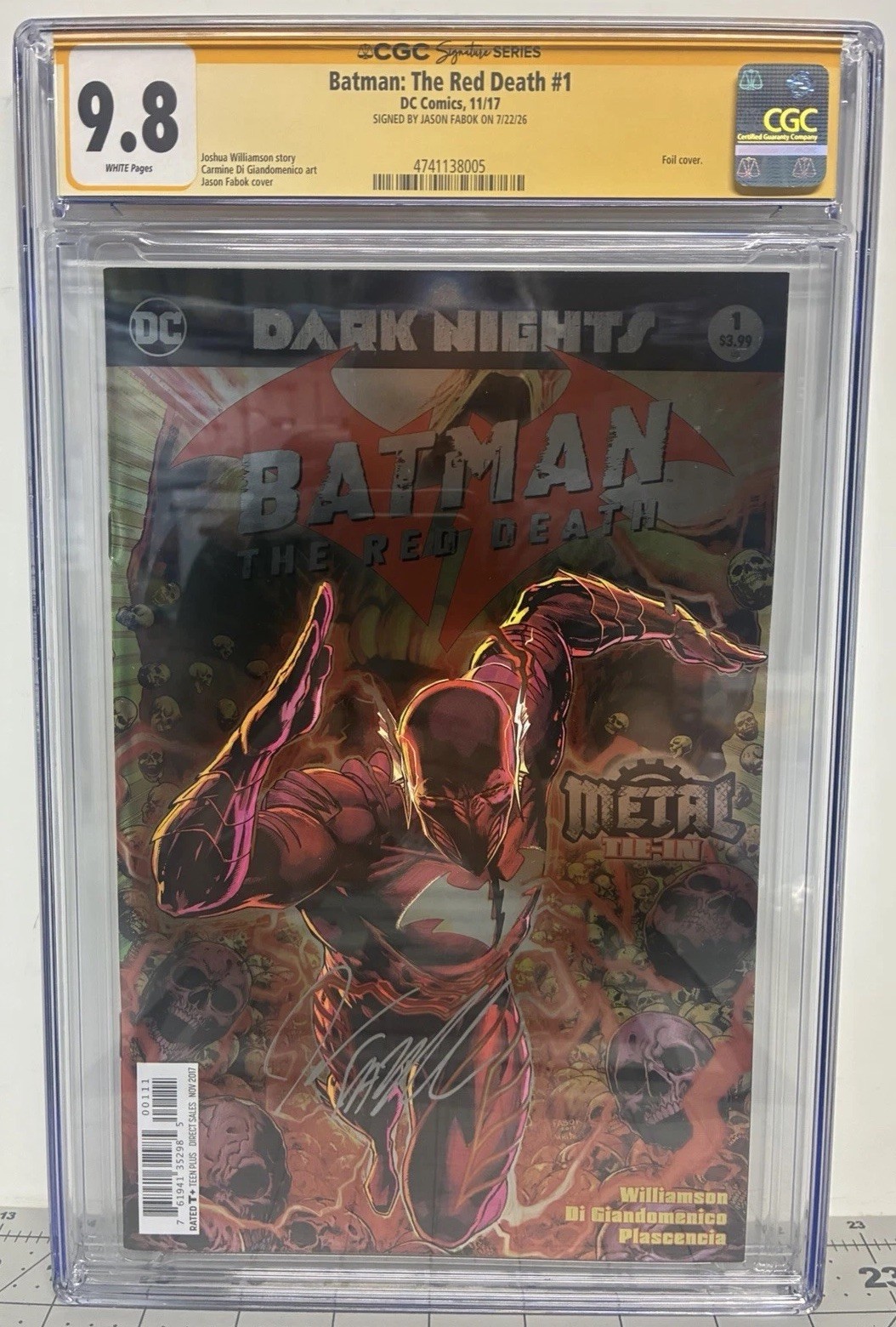 Batman: The Red Death #1 1st Print Foil CGC SS 9.8 NM/MT Jason Fabok Sig ✍️