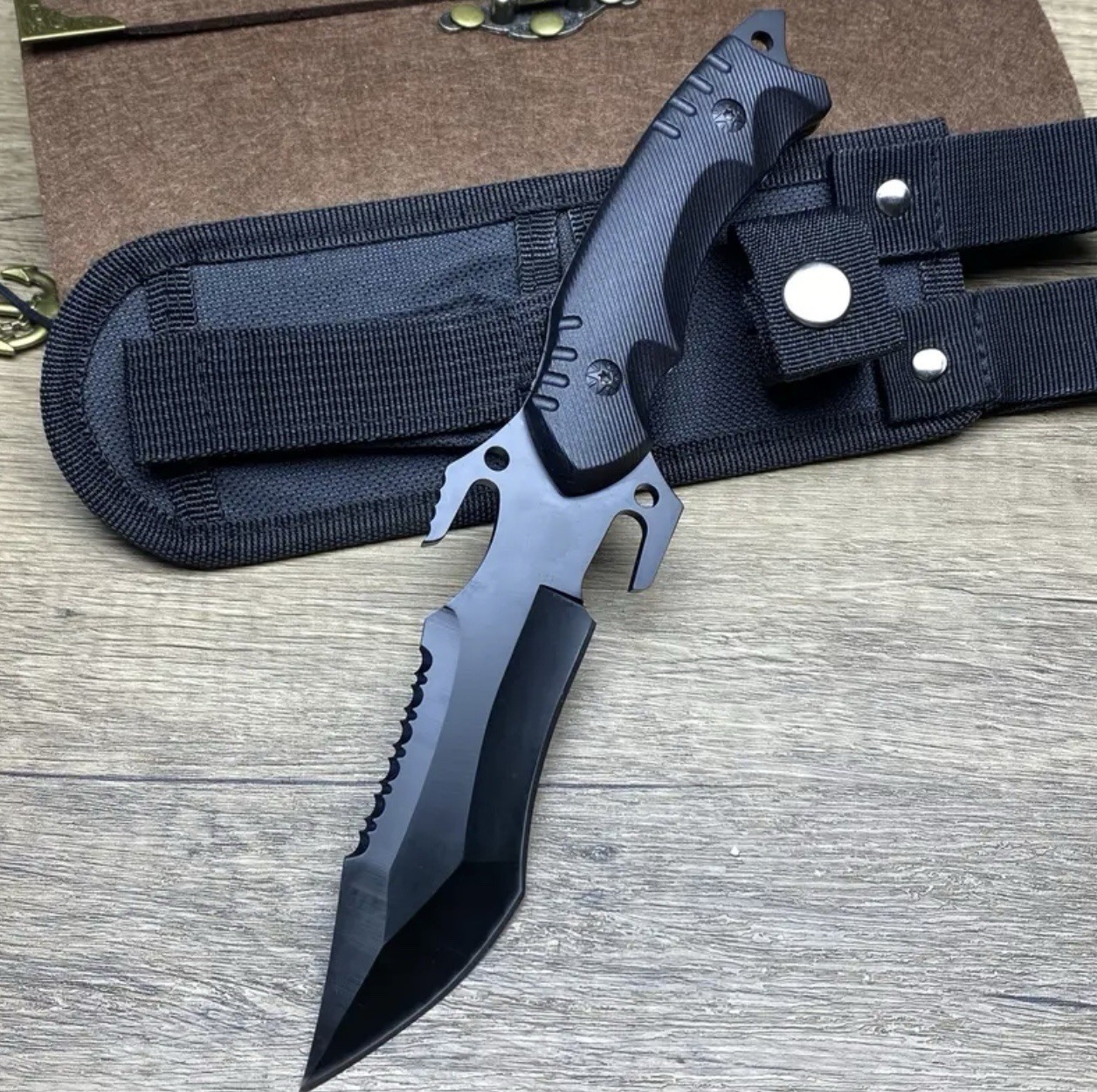 Knife Outdoor Fixed Blade Hunting Hiking Tactical Camping Craft Straight New 