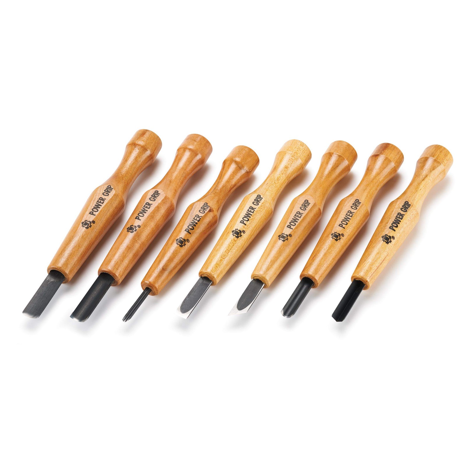Mikisyo Power Grip Carving Tools, 7 Piece Set (Japan Import) 1 Pack, Brown