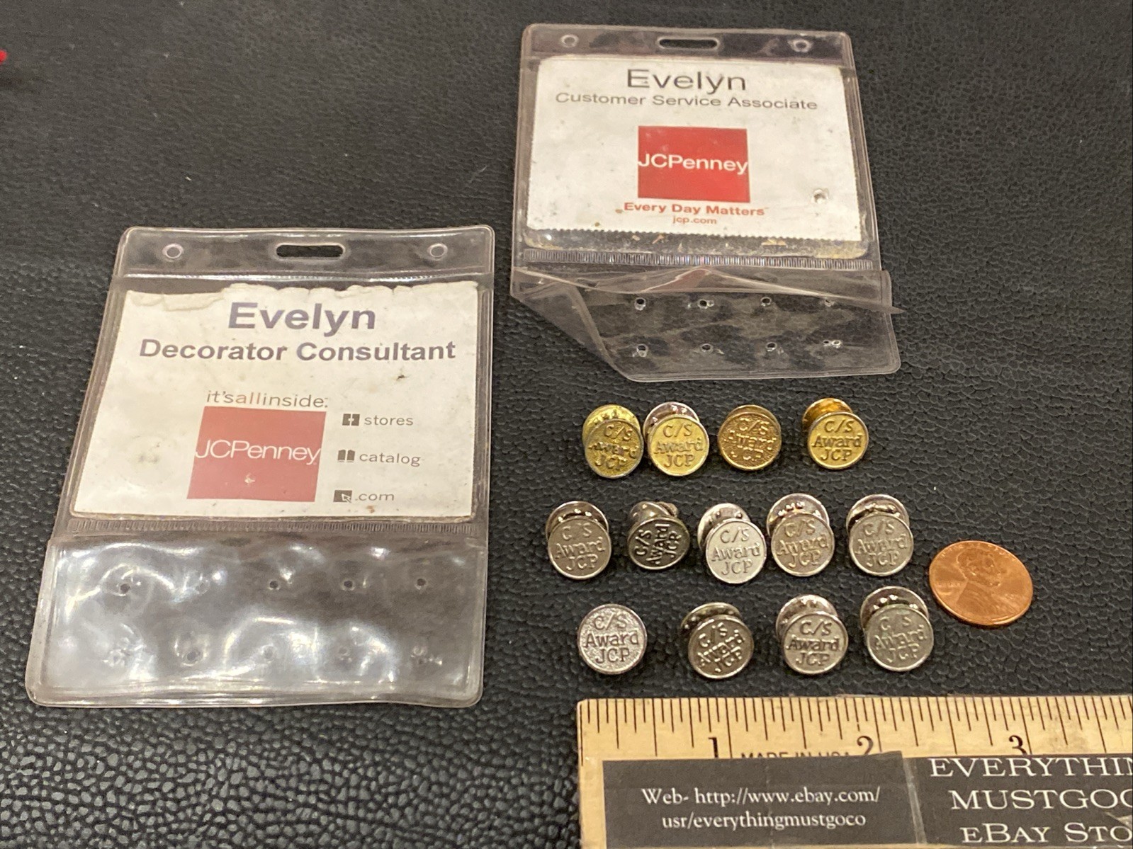 Vtg Lot 13 JCP JC Penney C/S Customer Service Award Silver Gold Tone Pins 7/16”