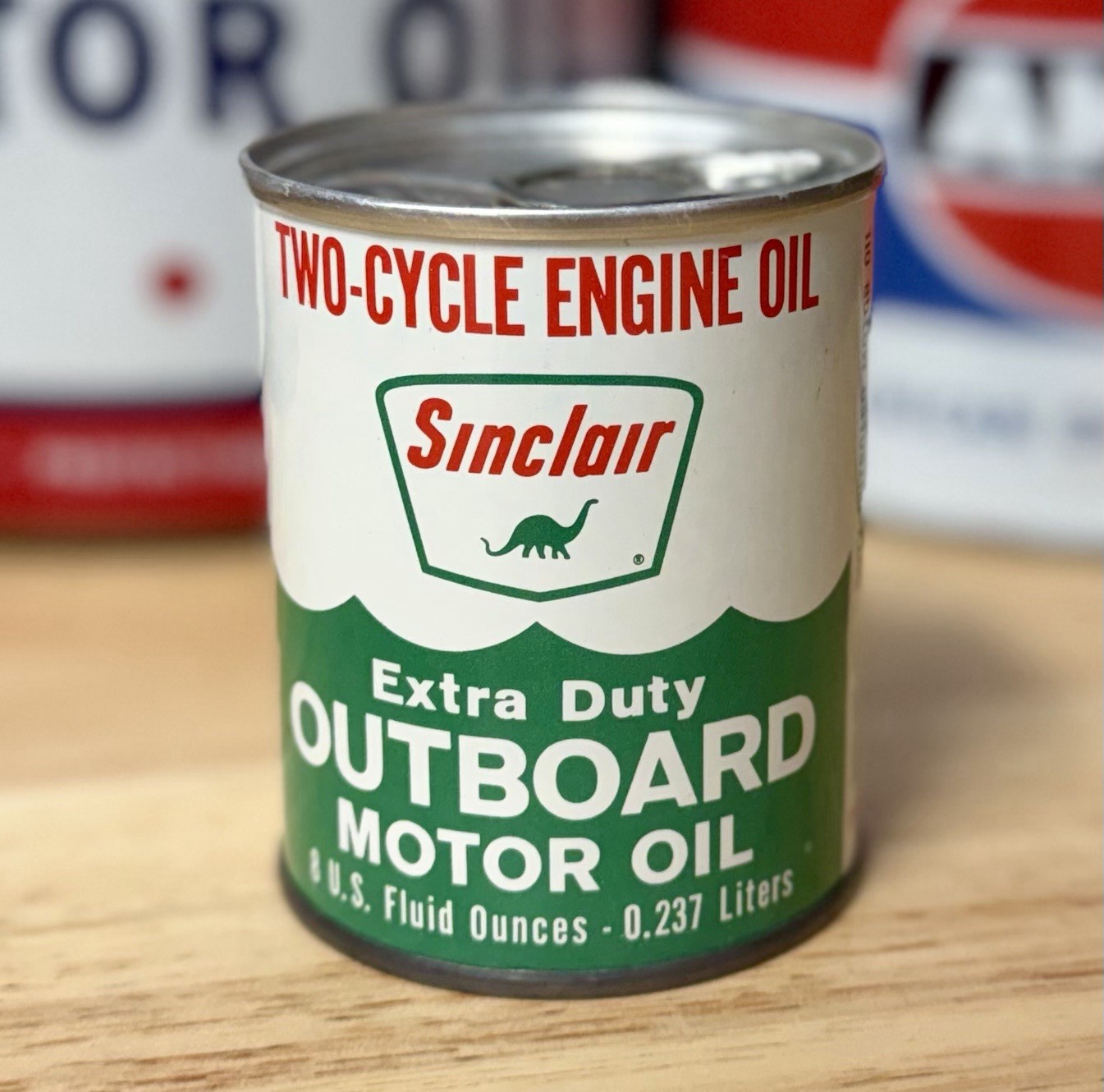 Rare Vintage NOS  Sinclair Outboard Motor Oil Can 8oz FULL