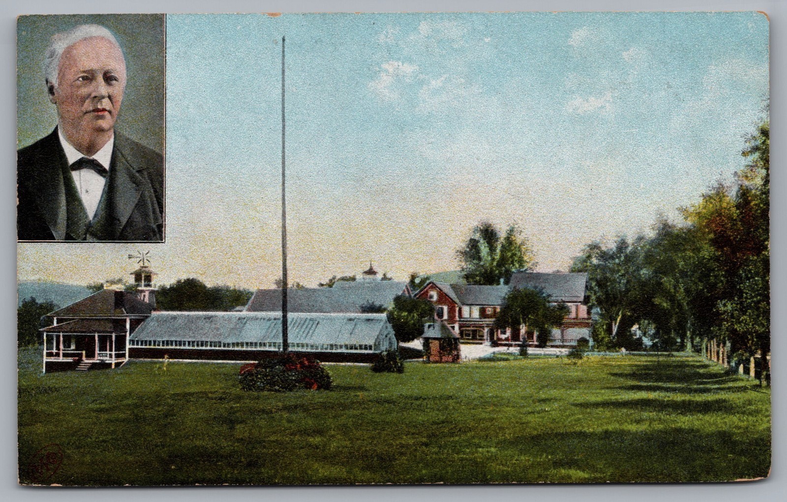 Denman Thompson\'s Residence Greenhouse West Swanzey NH Postcard TS-209