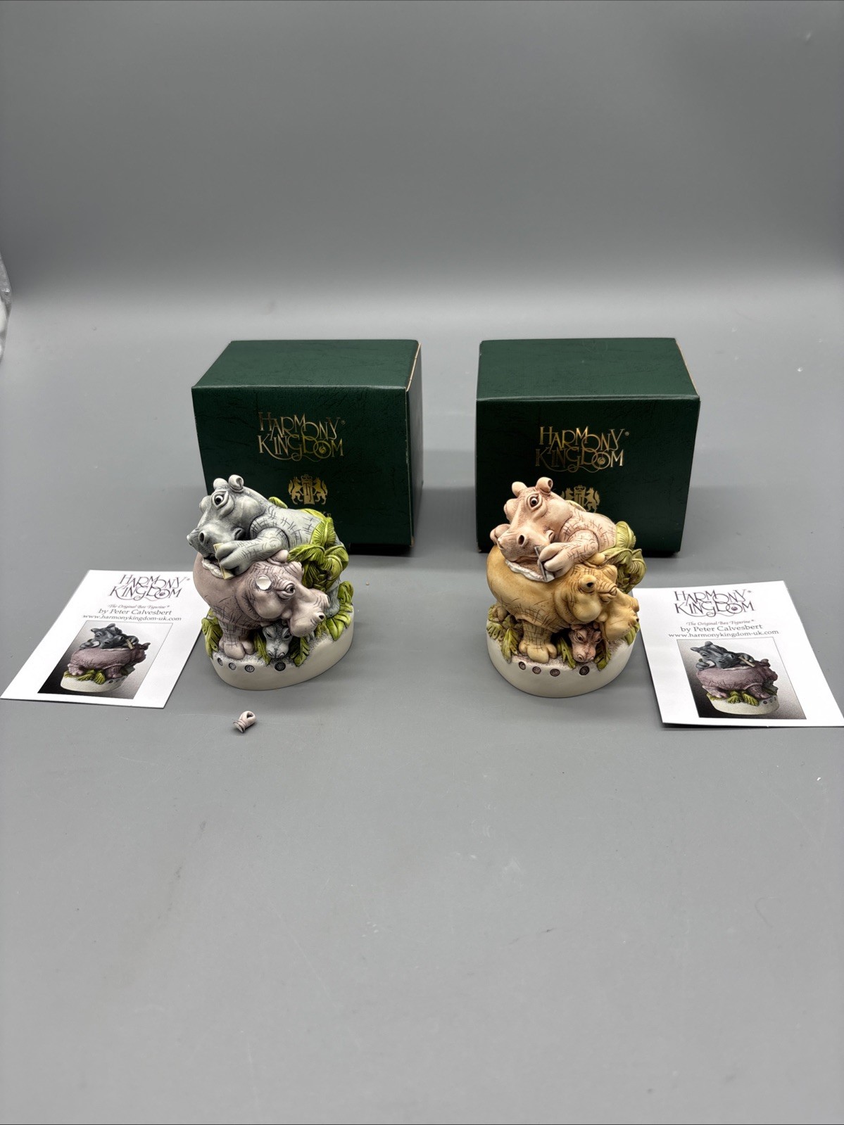 Lot Of 2 Harmony Kingdom Hippo Lotovus Hippopotamus V1 & V2 Pablo Escobar SIGNED