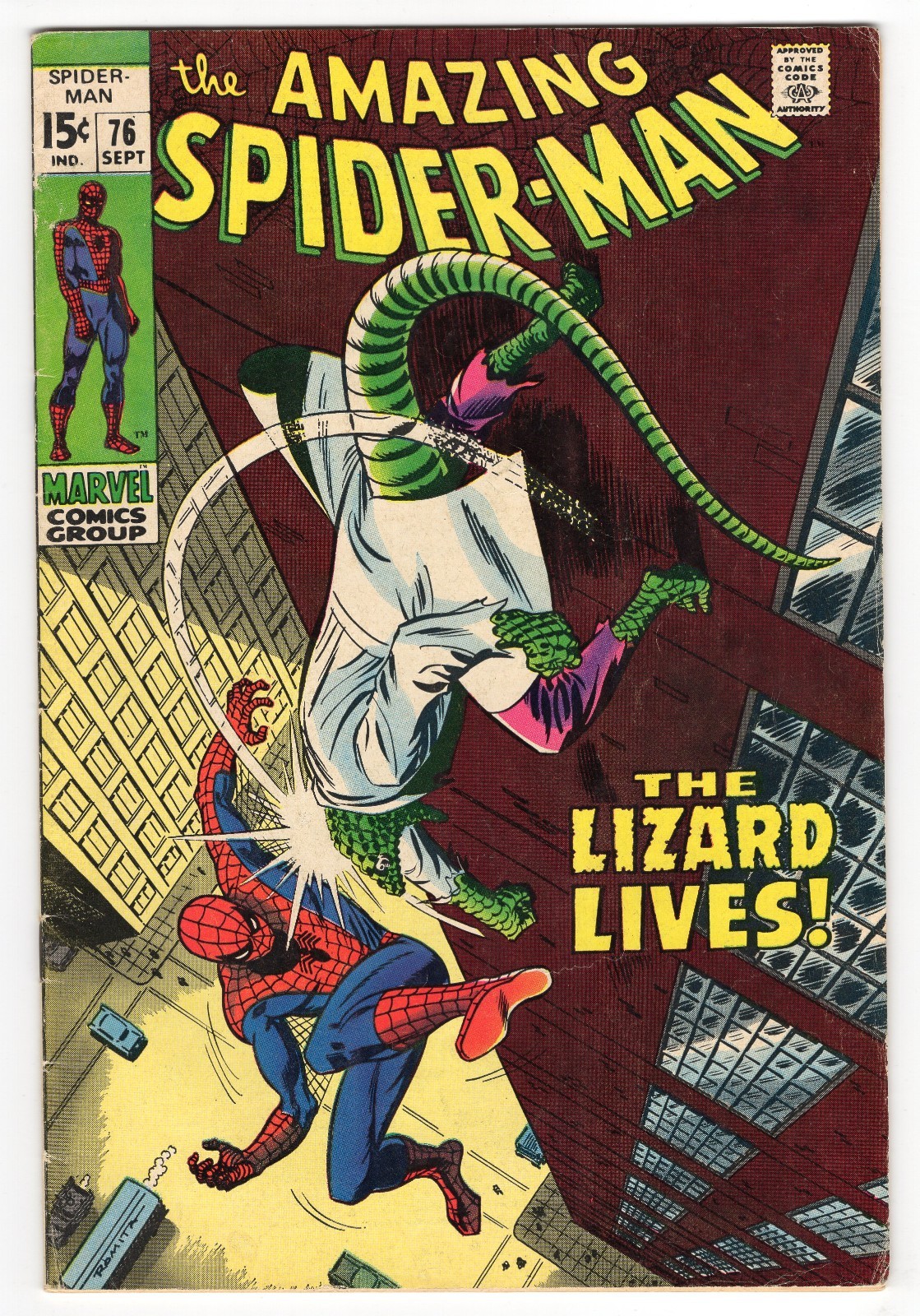 Amazing Spider-Man 76 1969 Marvel Comics VG/F 5.0 Lizard Gwen Stacy Human Torch