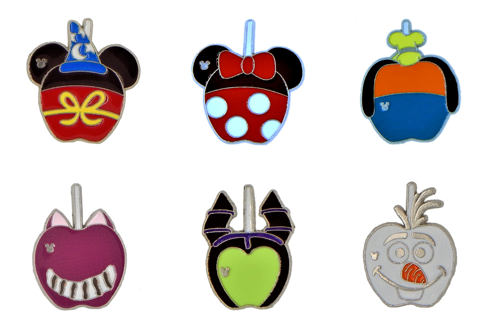 Character Candy Apples Collection 6 Specific Disney Park Trading Pin Set ~ New