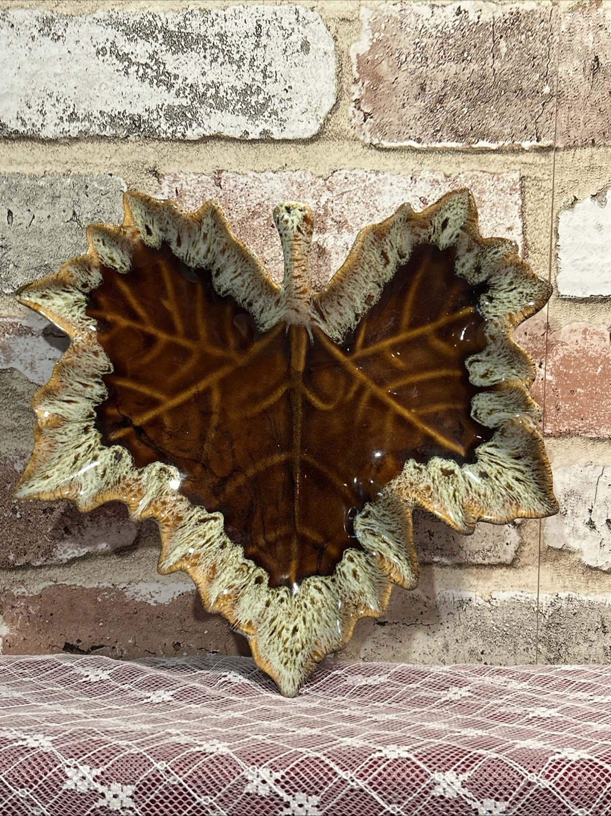 Anna Van Briggle Pottery Maple Leaf Dish