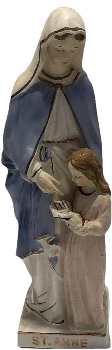 Porcelain St Anne and Mary Figurine Vintage  9” Tall JAPAN