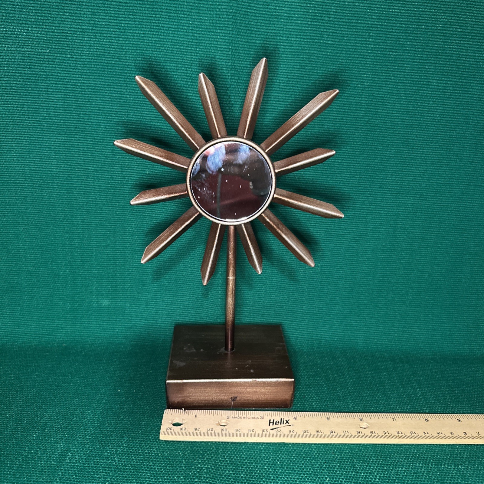 Vintage MCM Retro Metal Table Mirror Atomic Sunburst 6