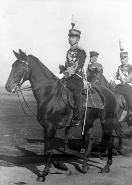 Sessho Regent Hirohito reviews honour guard Imperial Japanese Army- Old Photo 2