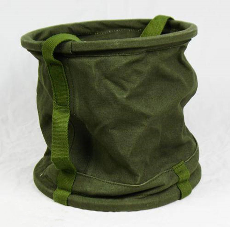 WW2 MILITARY CANVAS CARRIABLE WATER BUCKET MATERIAL PORTABLE OUTDOOR FISHING
