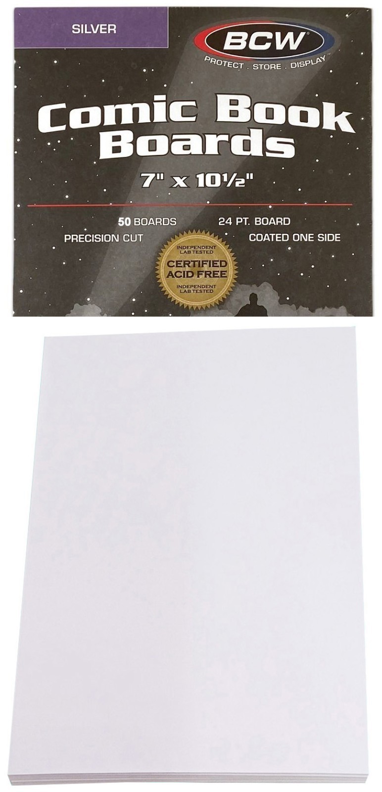 50 BCW Silver Age White Comic Book Backing Boards 7\ 50 BCW Silver Age White Comic Book Backing Boards 7\