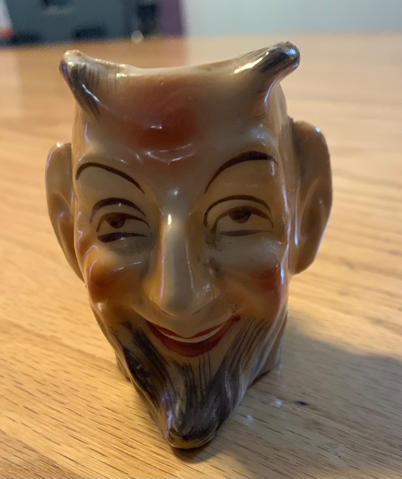 Vintage Hotta Yu Japan Ceramic Devil Head Toothpick Holder Match Mini Mug Pre-WW