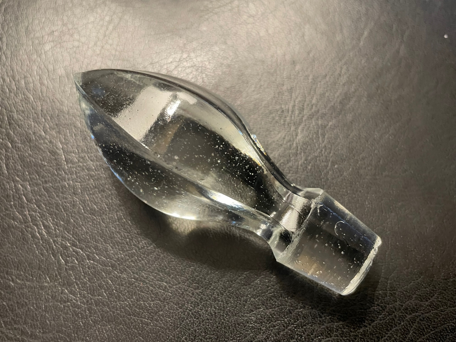 Antique Clear Glass Bottle Stopper Decantur Perfume Twisted Bubbles Vintage