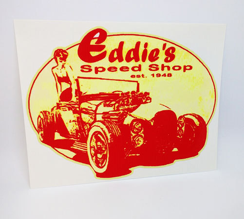 Eddie's Speed Shop Vintage Style DECAL, Vinyl STICKER, racing, hot rod, rat rod