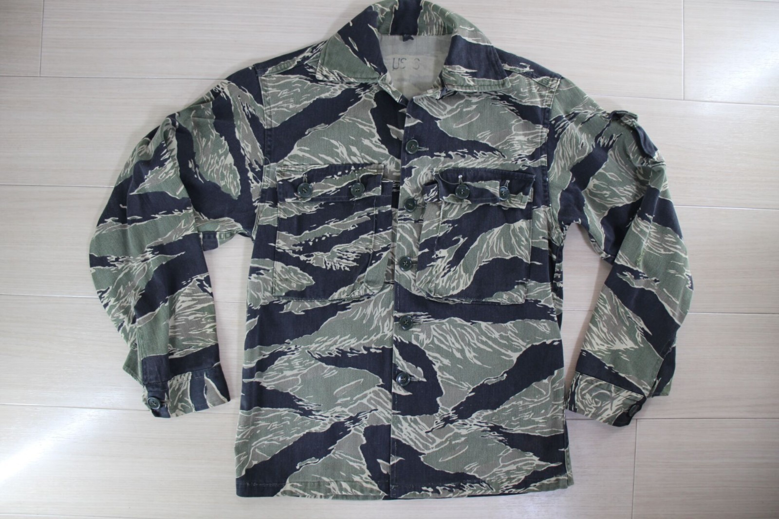 Original Vietnam War John Wayne Dense JWD Tiger Stripe Jacket US-S  O71
