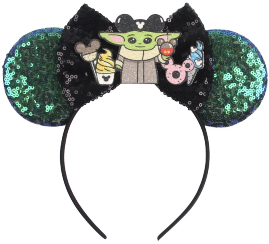 Baby Yoda Star Wars Minnie Mouse Ears HANDMADE, Baby Yoda Star Wars Mickey Ears