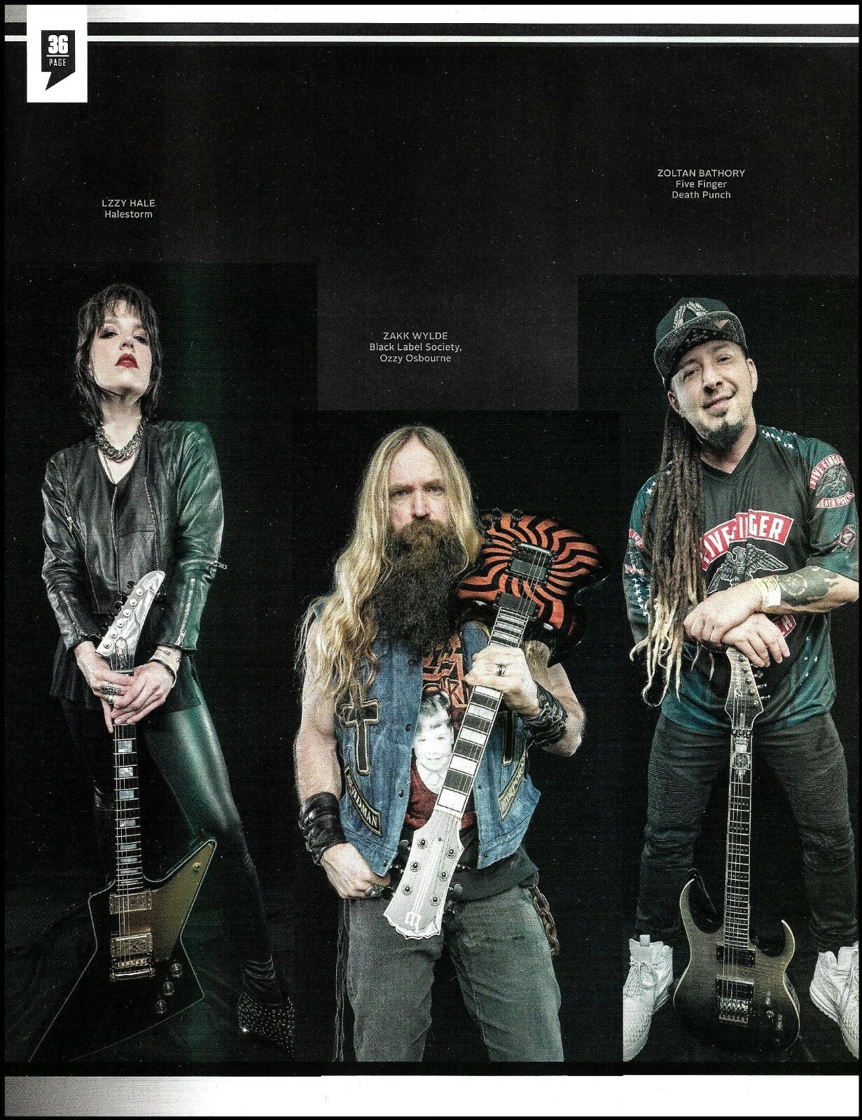 Lzzy Hale Zakk Wylde Zoltan Bathory of Five Finger Death Punch pin-up photo