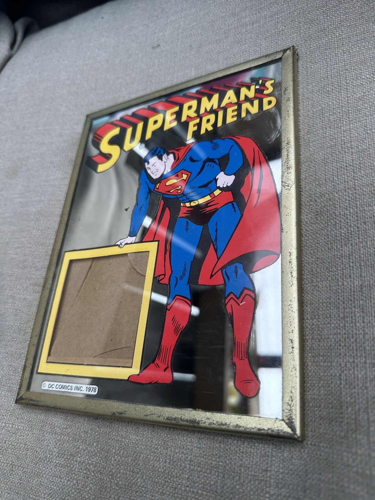 Vintage Superman\'s Friend 6 X 8 Picture Frame Mirror DC Comics 1978
