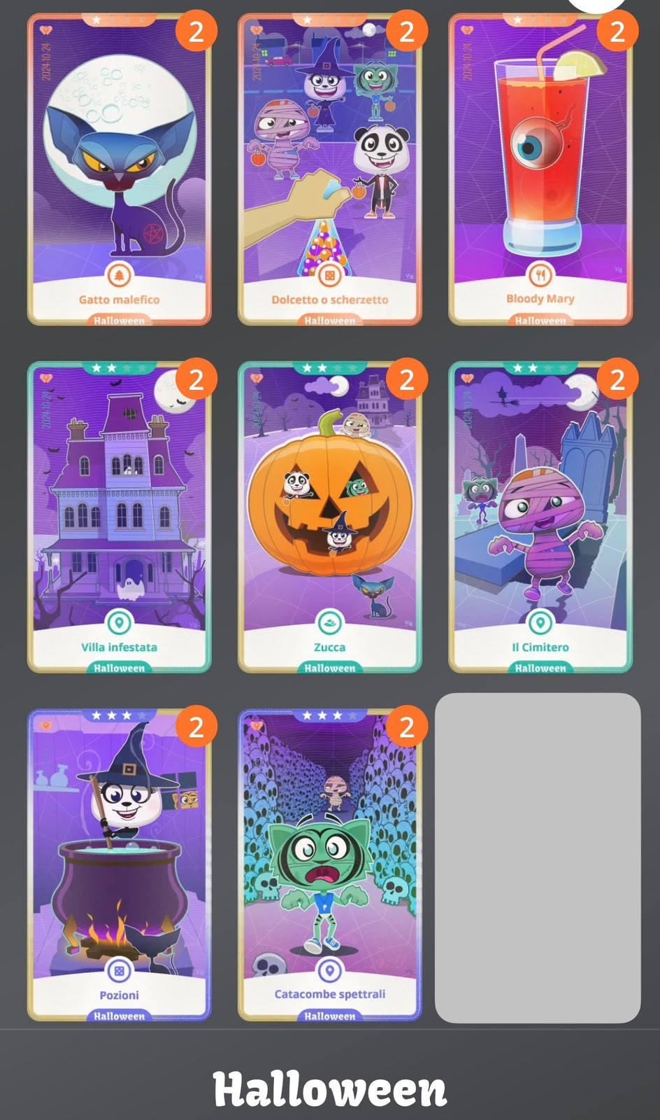 Weward Wecard Halloween Chapter Cards 1-8 Chapter Chapter Set 1/8 No 9
