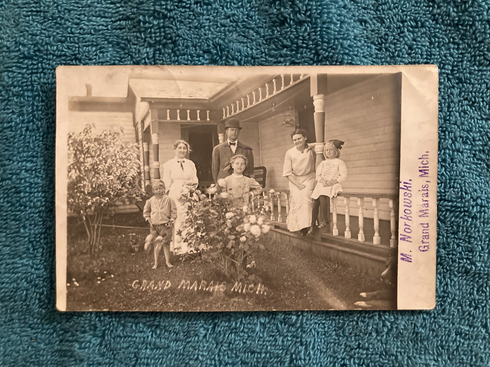 RPPC Grand Marais Michigan Norkowski Family Photo Posted 1911 TH Yarch Posen Mi RPPC Grand Marais Michigan Norkowski Family Photo Posted 1911 TH Yarch Posen Mi