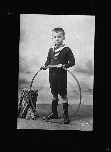 Givors Rhone France Jean Pincherall 1919 Boy with Hoop AEF Adopted Child